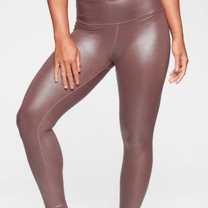 Athleta SHIMMER leggings size large glitter